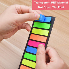 10pcs 200sheets Colorful PET Fluorescent Sticky Notes Transparent Memo Pad