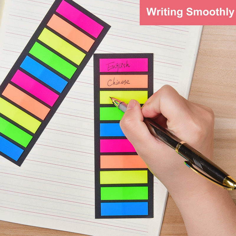 10pcs 200sheets Colorful PET Fluorescent Sticky Notes Transparent Memo Pad