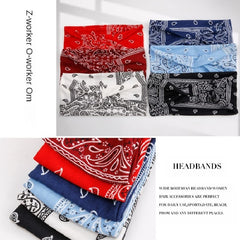Boho Style Headband Yoga Hair Band Sports Headband Turban Paisley Pattern