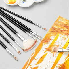 10pcs Acrylic Gouache Brush Set Nylon Brushes