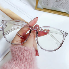 Light Blocking Round Glasses Frames Transparent Optical Eyewear