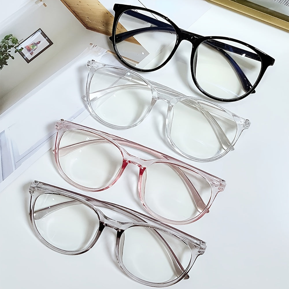 Light Blocking Round Glasses Frames Transparent Optical Eyewear