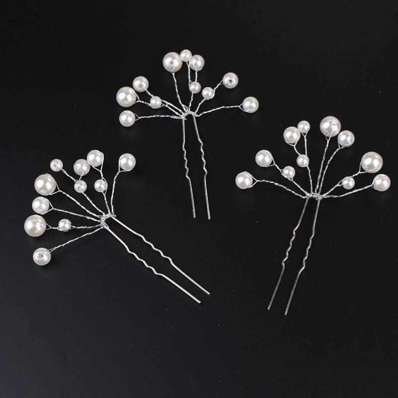 Faux Pearl Hairpin U Shaped Hairpin Head Jewelry Hair Accessories