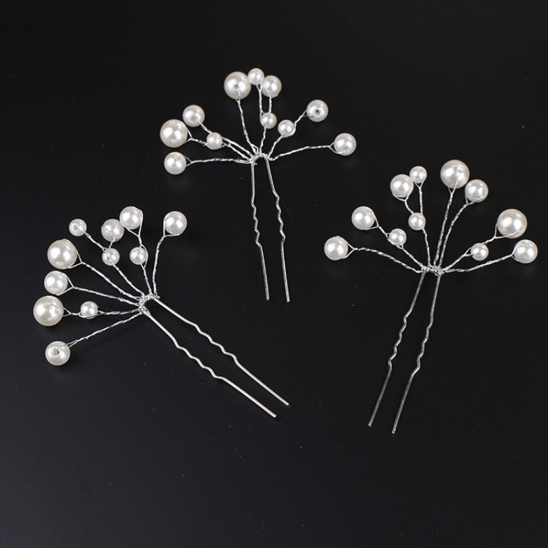 Faux Pearl Hairpin U Shaped Hairpin Head Jewelry Hair Accessories