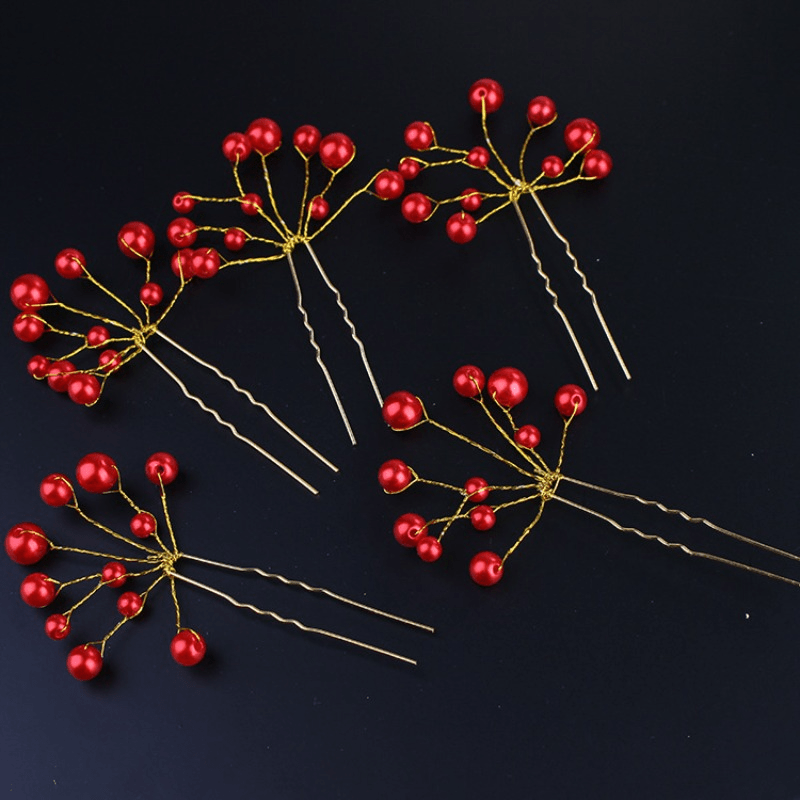 Faux Pearl Hairpin U Shaped Hairpin Head Jewelry Hair Accessories
