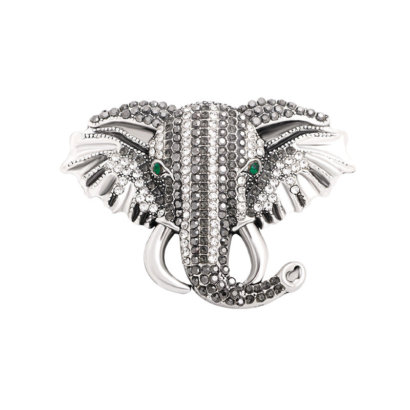 Elephant Rhinestone Brooch Pin Men's Accessory