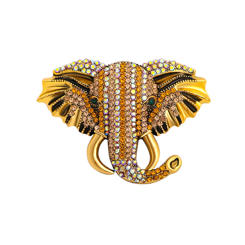 Elephant Rhinestone Brooch Pin Men's Accessory