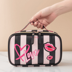 Striped Storage Bag Waterproof Makeup Bag Lightweight Travel Cosmetic Handbag