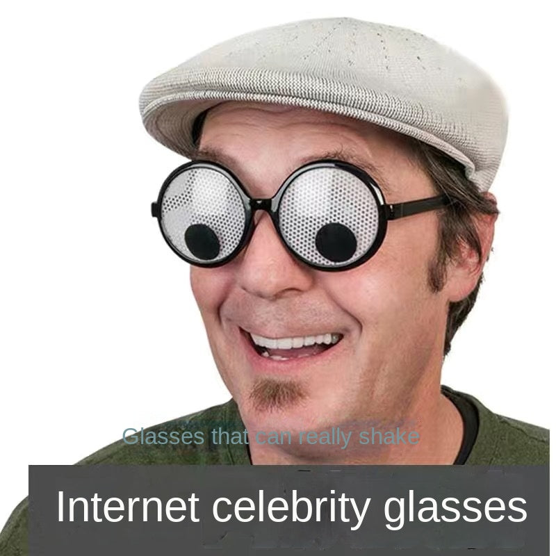 Men's Eyeball Round Frame Funny Birthday Party Glasses