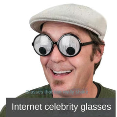 Men's Eyeball Round Frame Funny Birthday Party Glasses