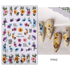 Flower Leaf Nail Art Stickers Self-adhesive Decorations