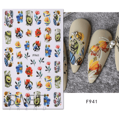Flower Leaf Nail Art Stickers Self-adhesive Decorations