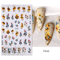 Flower Leaf Nail Art Stickers Self-adhesive Decorations