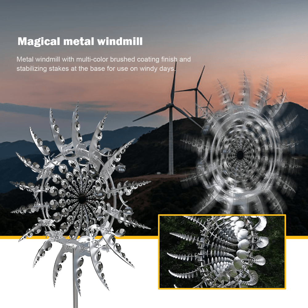3D Metal Windmill Wind Spinner - Magical Additions to Your Garden