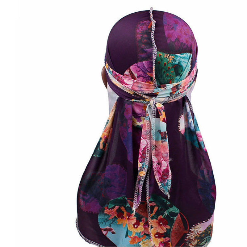 High Elastic Print Pirate Hat Chemotherapy Cap Spandex Durag
