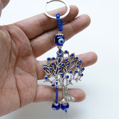 Demon Eyes & Peace Tree Dot Drill Keychain Pendant