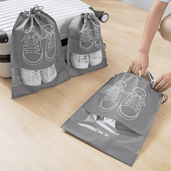 Clear Drawstring Shoe Bag Waterproof Portable Shoe Storage Bag Transparent Gray