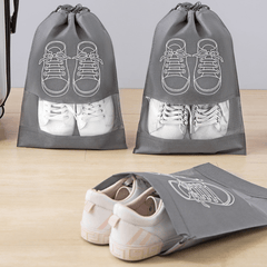 Clear Drawstring Shoe Bag Waterproof Portable Shoe Storage Bag Transparent Gray
