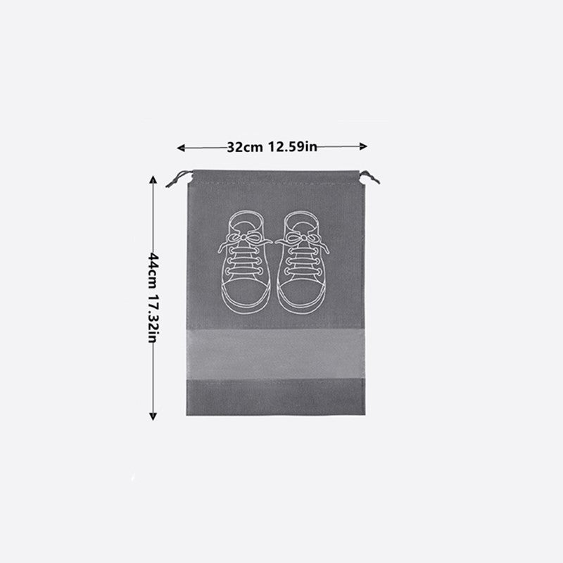 Clear Drawstring Shoe Bag Waterproof Portable Shoe Storage Bag Transparent Gray