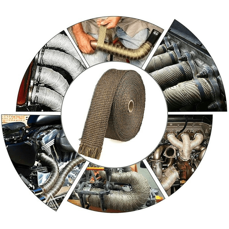 2M Motorcycle Exhaust Wrap Roll Fiberglass Heat Shield Tape Thermal Protection