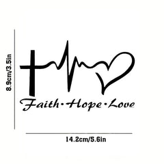 Stylish Hope Faith Love Heart Car Decal Sticker