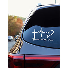 Stylish Hope Faith Love Heart Car Decal Sticker