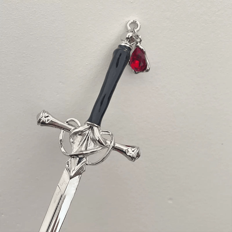 Punk Metal Sword Hairpin Chinese Style Hair Sticks For Women
