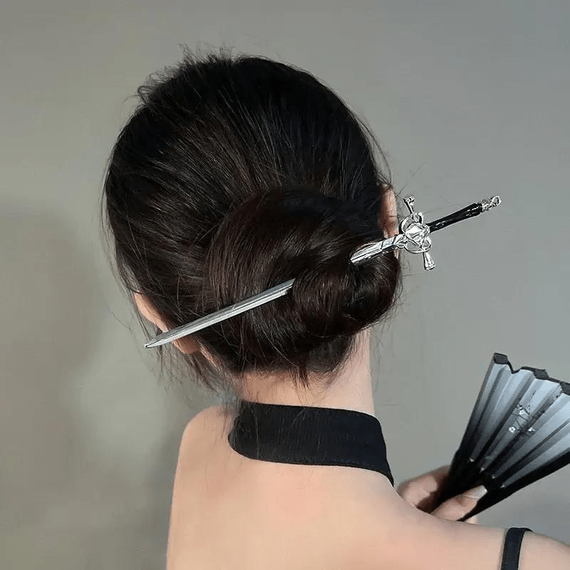 Punk Metal Sword Hairpin Chinese Style Hair Sticks For Women