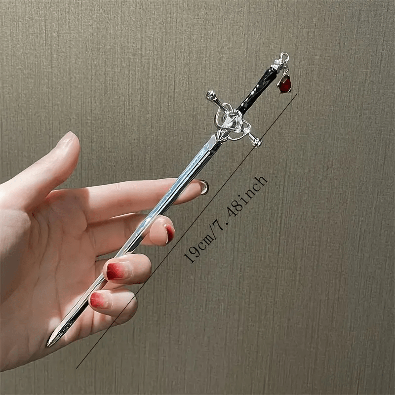 Punk Metal Sword Hairpin Chinese Style Hair Sticks For Women