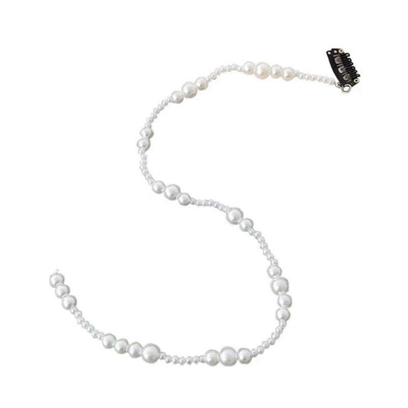 Faux Pearl Beaded Hair Clip Hair Chain Headpiece