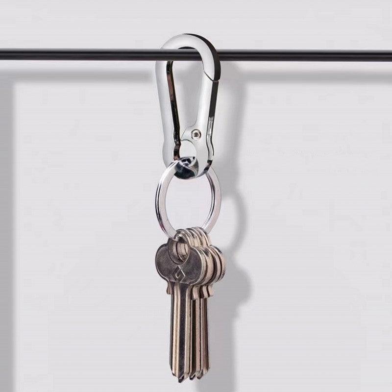 3pcs Stainless Steel Gourd Buckle Keychain Men Waist Belt Clip Anti-lost