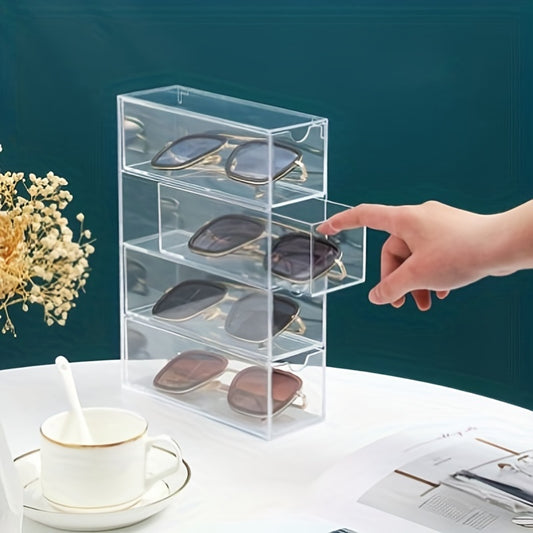 Clear Eyeglasses Storage Box Acrylic Glasses Storage Rack Dustproof Organizer