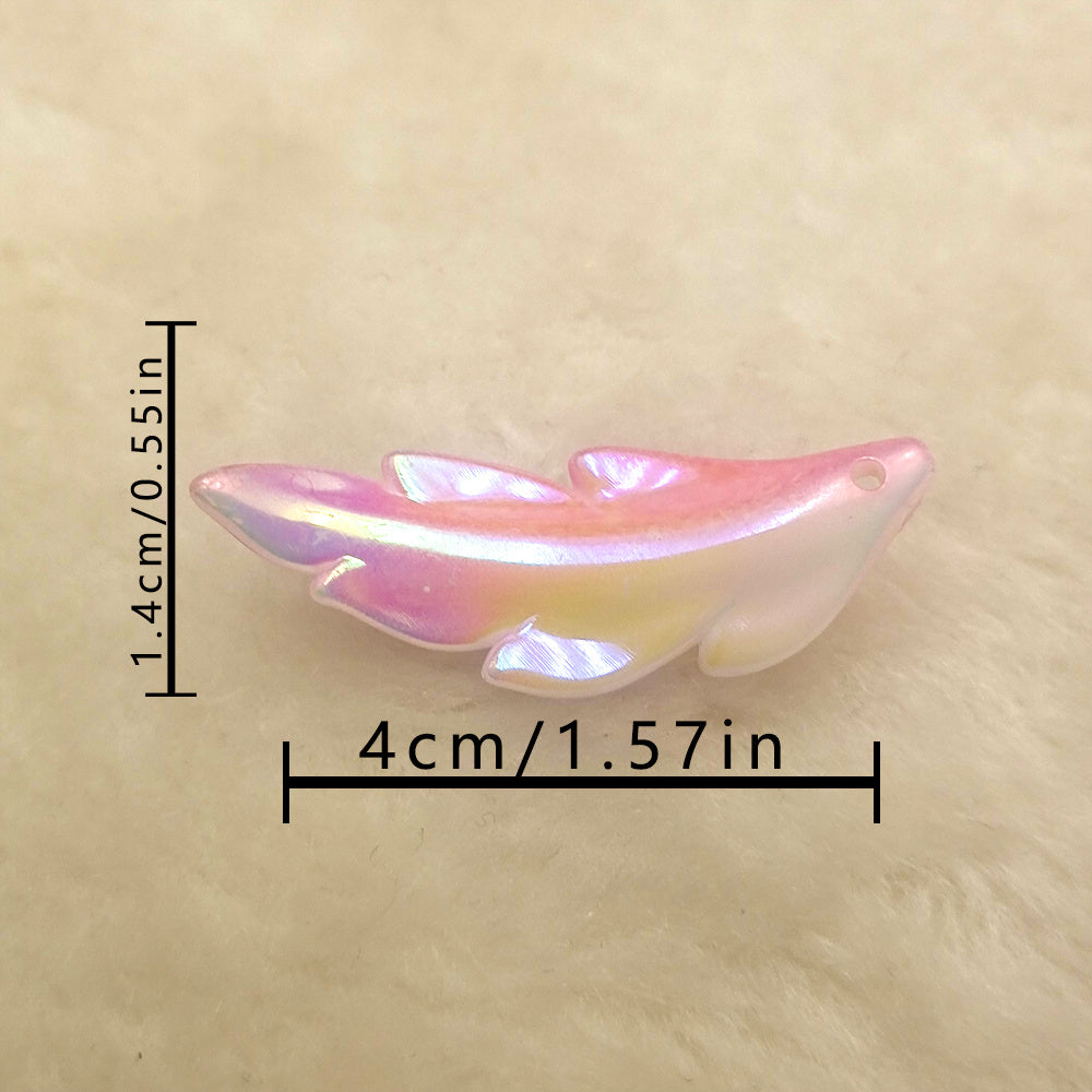 100pcs Feather Pattern Pendant DIY Jewelry