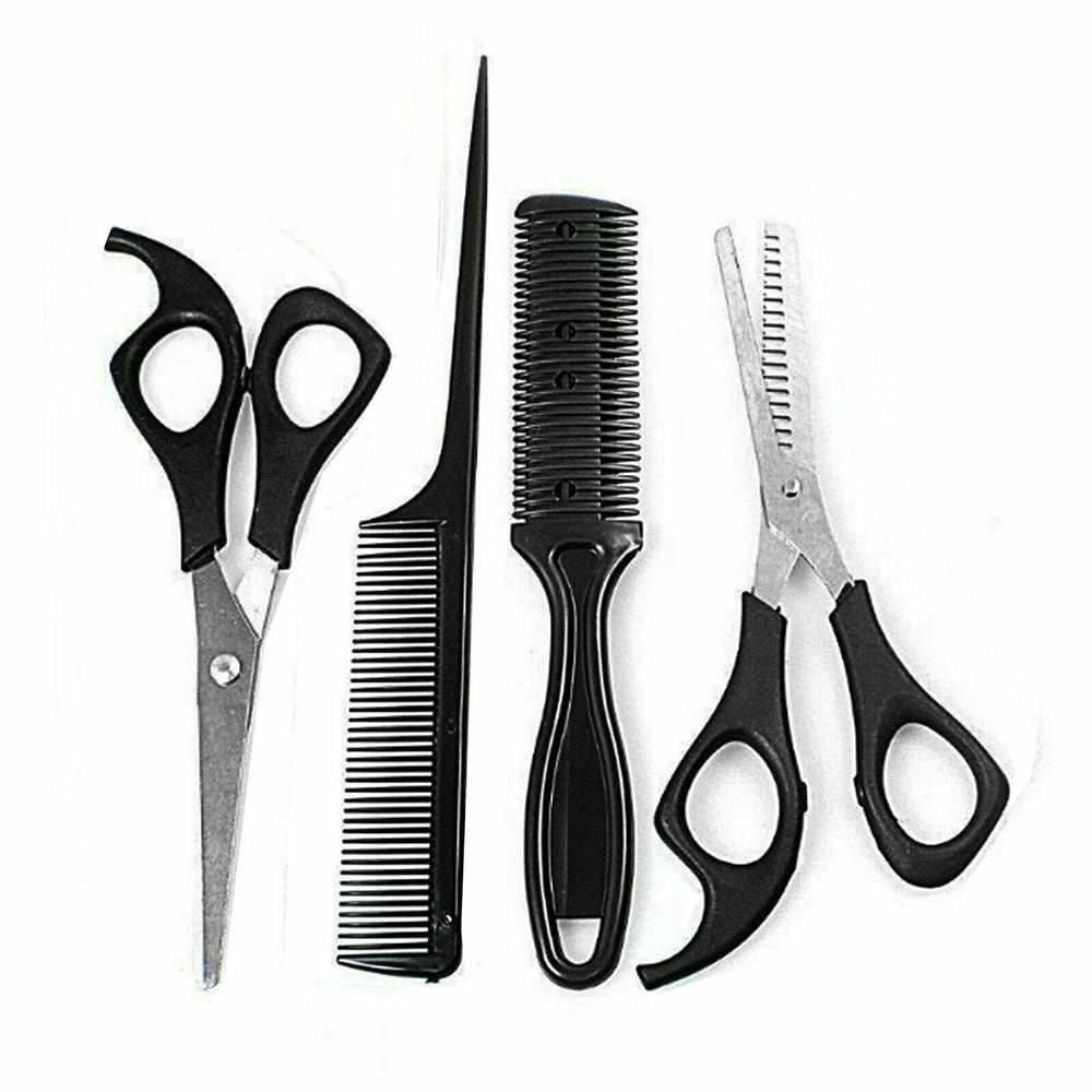 4Pcs Barber Hairdressing Set Scissors Thinning Shears Comb Styling Tools