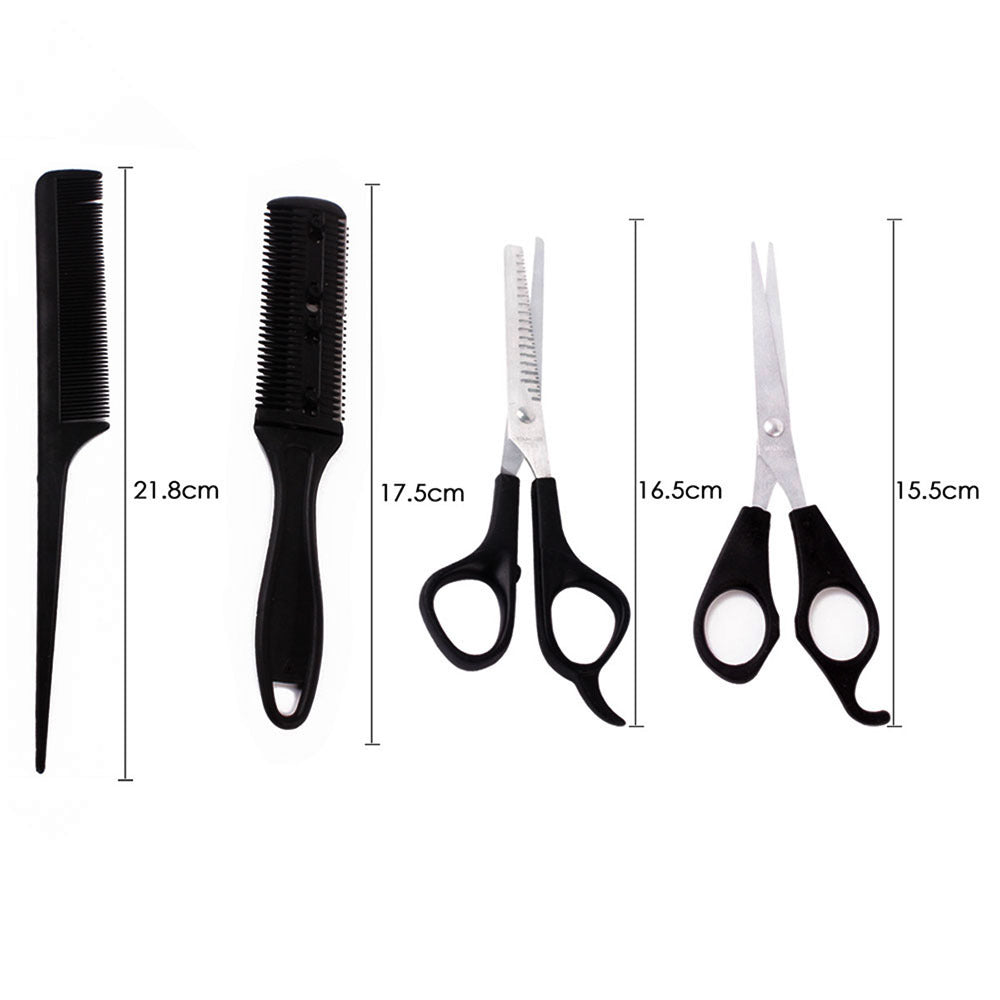 4Pcs Barber Hairdressing Set Scissors Thinning Shears Comb Styling Tools