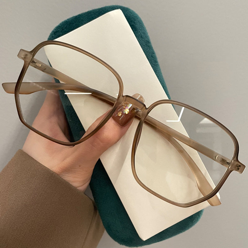 Square Anti Light Glasses For Women Men Students Jelly Nearsighted Myopia