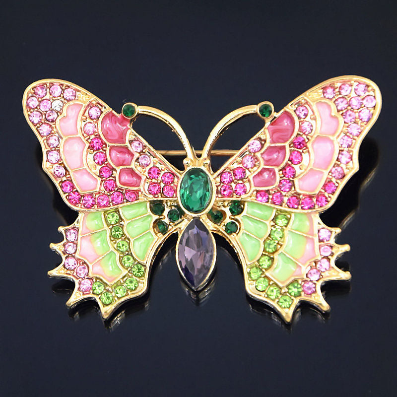Vintage Antique Enamel Insect Butterfly Cicada Pin Brooch
