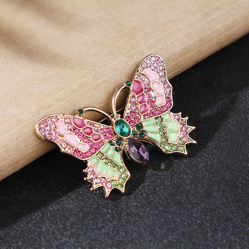 Vintage Antique Enamel Insect Butterfly Cicada Pin Brooch