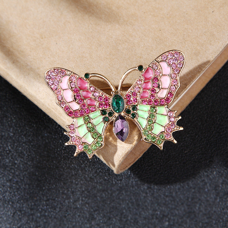 Vintage Antique Enamel Insect Butterfly Cicada Pin Brooch