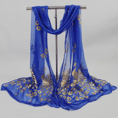 Peacock Scarf Hot Stamping Boho Hijab Solid Shawl