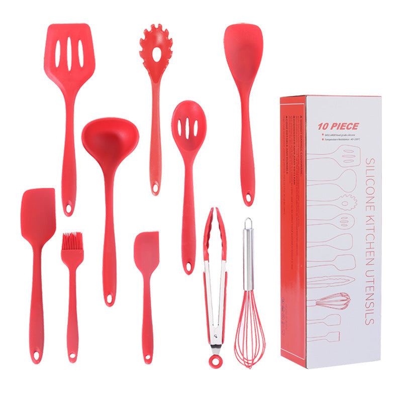 10pcs Silicone Utensil Set Kitchen Safety Cooking Tools Non Stick