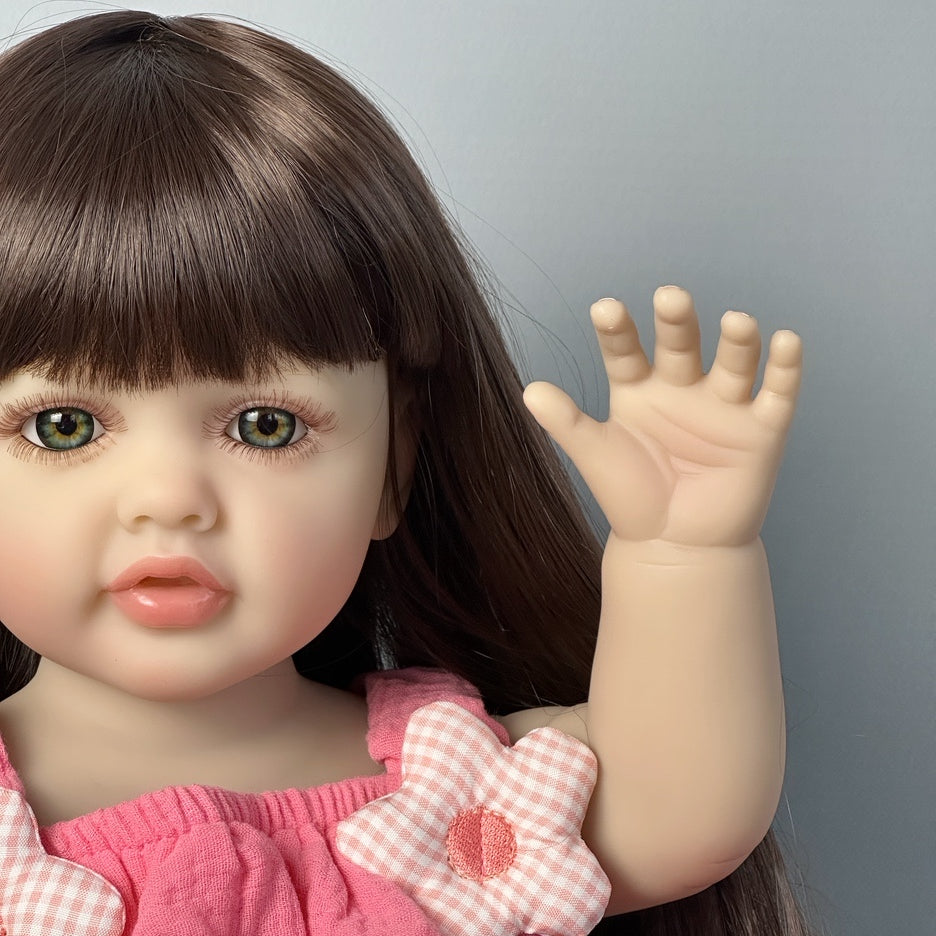 Red Dressed Princess Baby Doll with Long Hair Ideal for Bath & Bedtime Play