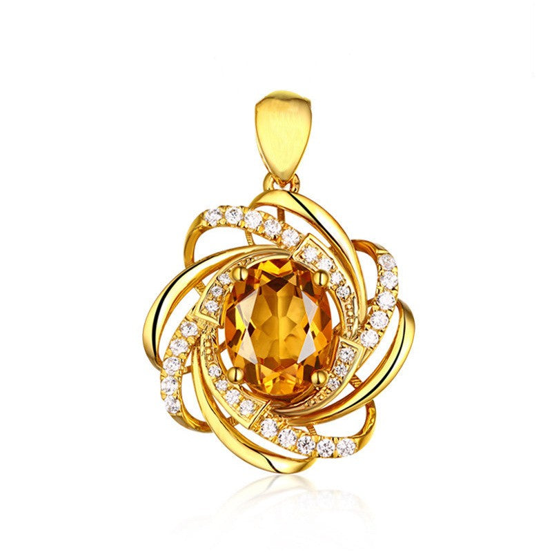 Flower Shape Pendant with Rhinestones for DIY Jewelry Making