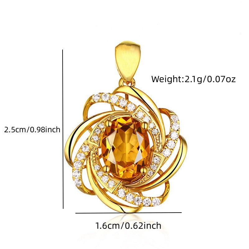 Flower Shape Pendant with Rhinestones for DIY Jewelry Making