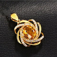 Flower Shape Pendant with Rhinestones for DIY Jewelry Making