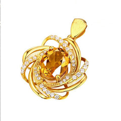 Flower Shape Pendant with Rhinestones for DIY Jewelry Making
