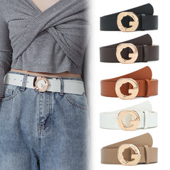 Geometric Buckle Casual Belt Solid Jeans Pants Belt For Women