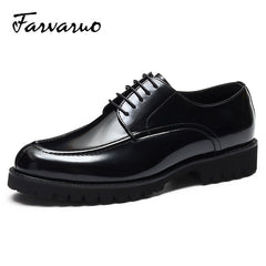 Men's Round Toe Lace Up Derby Shoes for Wedding Party Business