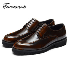 Men's Round Toe Lace Up Derby Shoes for Wedding Party Business