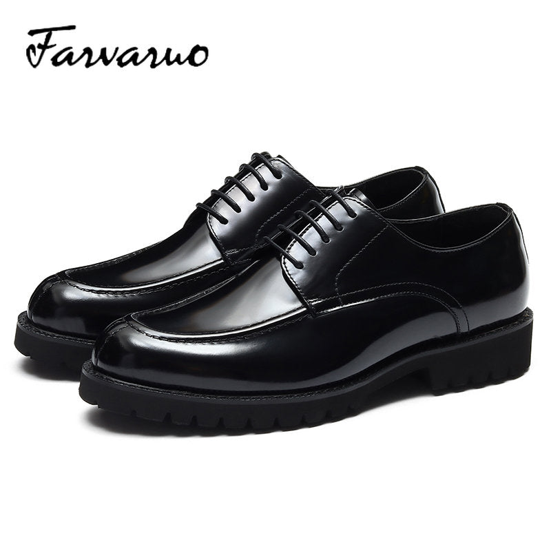 Men's Round Toe Lace Up Derby Shoes for Wedding Party Business